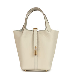 Hermes Picotin Lock 18 Craie Clemence Gold Hardware