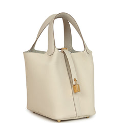 Hermes Picotin Lock 18 Craie Clemence Gold Hardware