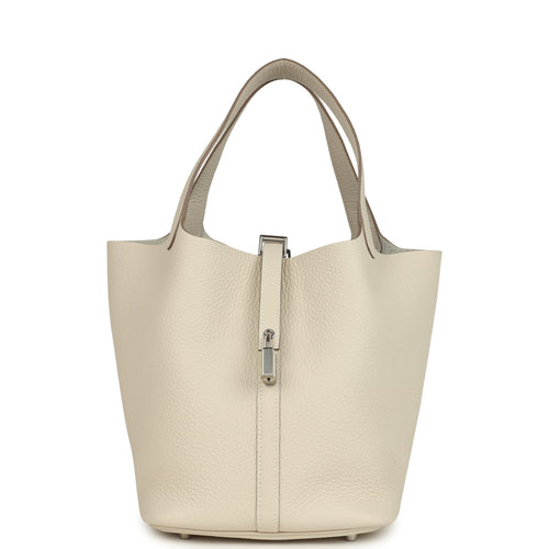Hermes Picotin Lock 22 Craie Clemence Palladium Hardware