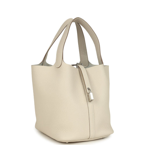 Hermes Picotin Lock 22 Craie Clemence Palladium Hardware