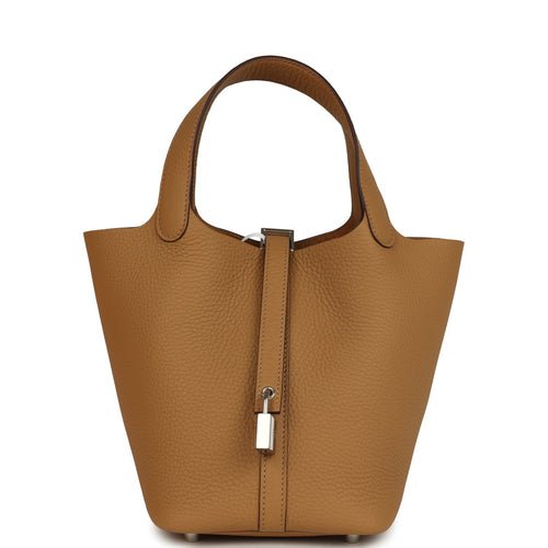 Hermes Picotin Lock 18 Biscuit Clemence Palladium Hardware