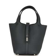 Hermes Picotin Lock 18 Gris Misty Clemence Palladium Hardware