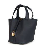 Hermes Picotin Lock 18 Bleu Nuit Clemence Gold Hardware