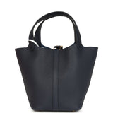 Hermes Picotin Lock 18 Bleu Nuit Clemence Gold Hardware