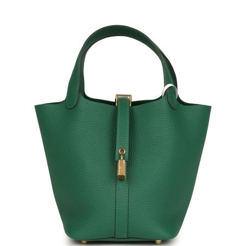 Hermes Picotin Lock 18 Vert Moyen Clemence Gold Hardware