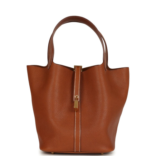 Hermes Picotin Lock 22 Fauve Barenia Faubourg Gold Hardware