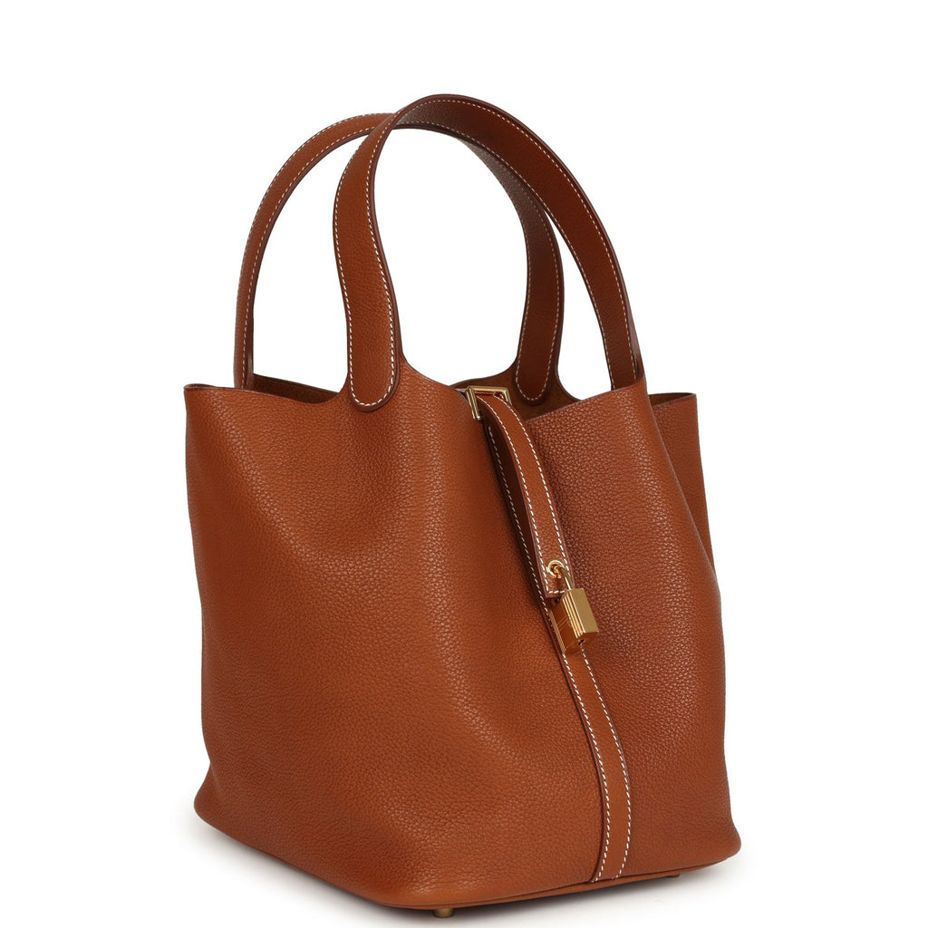 HERMES⭐︎フリスビー【新品】 Hermes Picotin Lock 22 Fauve Barenia Faubourg Gold Hardware