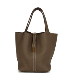 Hermes Picotin Lock 22 Etoupe Clemence Gold Hardware