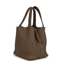 Hermes Picotin Lock 22 Etoupe Clemence Gold Hardware