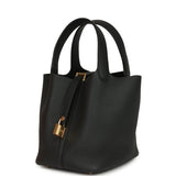 Hermes Picotin Lock 18 Black Clemence Gold Hardware