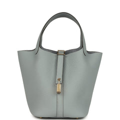 Hermes Picotin Lock 18 Gris Pantin Clemence Permabrass Hardware