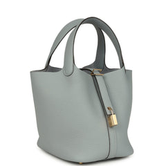 Hermes Picotin Lock 18 Gris Pantin Clemence Permabrass Hardware