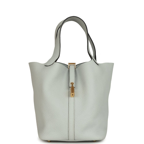 Hermes Picotin Lock 22 Bleu Pale Clemence Gold Hardware