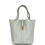 Hermes Picotin Lock 22 Bleu Pale Clemence Gold Hardware