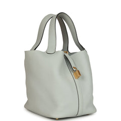Hermes Picotin Lock 22 Bleu Pale Clemence Gold Hardware