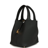 Hermes Picotin Lock 22 Black Clemence Gold Hardware