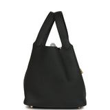 Hermes Picotin Lock 22 Black Clemence Gold Hardware