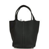 Hermes Picotin Lock 22 Black Clemence Gold Hardware