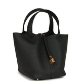 Hermes Picotin Lock 22 Black Clemence Gold Hardware - Thumbnail View 2
