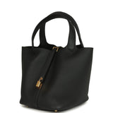Hermes Picotin Lock 22 Black Clemence Gold Hardware - Thumbnail View 3