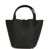 Hermes Picotin Lock 22 Black Clemence Gold Hardware - Thumbnail View 5