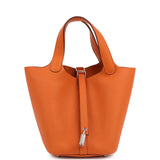 Hermes Picotin Lock 18 Orange Clemence Palladium Hardware - Thumbnail View 1