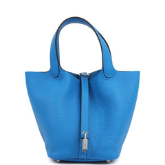 Hermes Picotin Lock 18 Bleu Hydra Clemence Palladium Hardware
