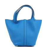 Hermes Picotin Lock 18 Bleu Hydra Clemence Palladium Hardware