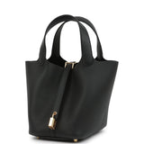 Hermes Picotin Lock 18 Black Clemence Gold Hardware