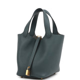 Hermes Picotin Lock 18 Bleu Orage Clemence Gold Hardware