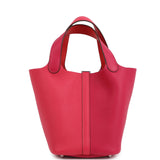 Hermes Picotin Lock 18 Casaque Rose Extreme and Rose Mexico Palladium Hardware