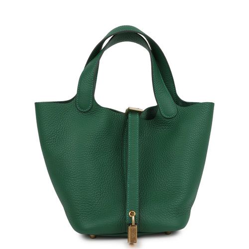 Hermes Picotin Lock 18 Vert Moyen Clemence Gold Hardware