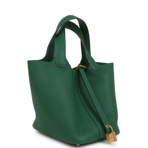 Hermes Picotin Lock 18 Vert Moyen Clemence Gold Hardware