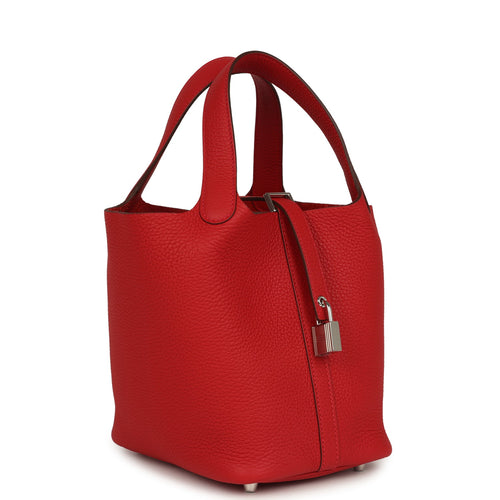 Hermes Picotin Lock 18 Vermillion Clemence Palladium Hardware