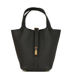 Hermes Picotin Lock 18 Dark Bronze Clemence Gold Hardware