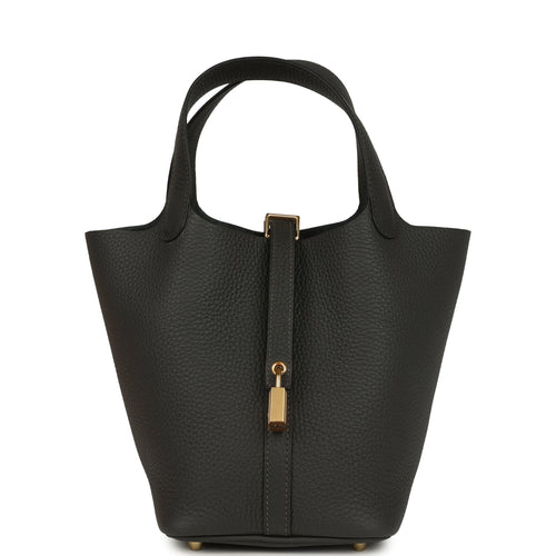 Hermes Picotin Lock 18 Dark Bronze Clemence Gold Hardware