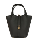 Hermes Picotin Lock 18 Dark Bronze Clemence Gold Hardware