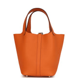 Hermes Picotin Lock 18 Orange Clemence Palladium Hardware - Thumbnail View 4