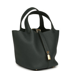 Hermes Picotin Lock 18 Vert Mangrove Clemence Gold Hardware