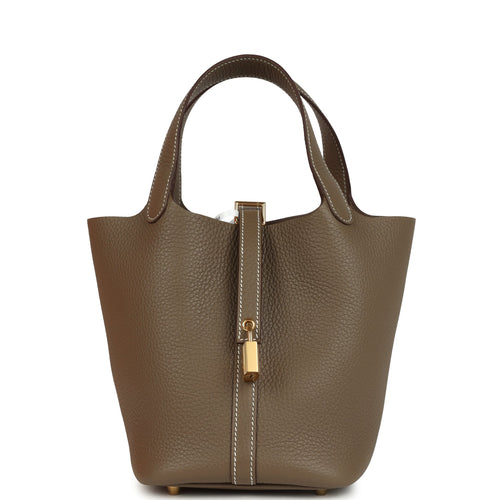 Hermes Picotin Lock 18 Etoupe Clemence Gold Hardware