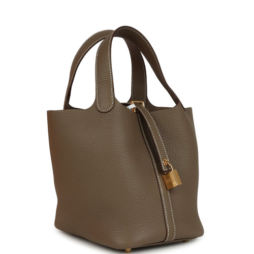 Hermes Picotin Lock 18 Etoupe Clemence Gold Hardware