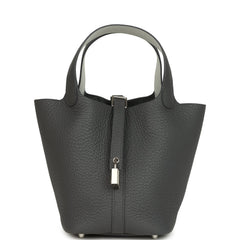 Hermes Picotin Lock Eclat 18 Ardoise Clemence and Gris Platine Swift Palladium Hardware