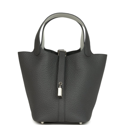 Hermes Picotin Lock Eclat 18 Ardoise Clemence and Gris Platine Swift Palladium Hardware
