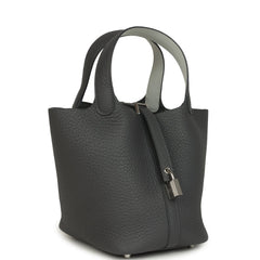 Hermes Picotin Lock Eclat 18 Ardoise Clemence and Gris Platine Swift Palladium Hardware