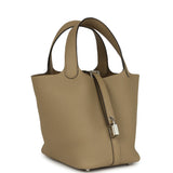 Hermes Picotin Lock 18 Beige Marfa Clemence Palladium Hardware