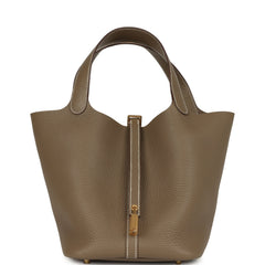 Hermes Picotin Lock 22 Etoupe Clemence Gold Hardware