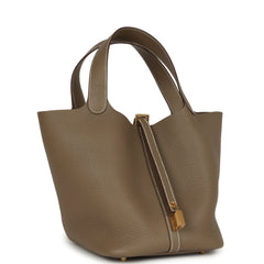 Hermes Picotin Lock 22 Etoupe Clemence Gold Hardware