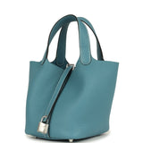 Hermes Picotin Lock 18 Blue Jean Clemence Palladium Hardware - Thumbnail View 5