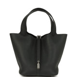 Hermes Picotin Lock 22 Black Clemence Palladium Hardware