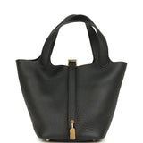 Hermes Picotin Lock 18 Black Clemence Gold Hardware - Thumbnail View 1